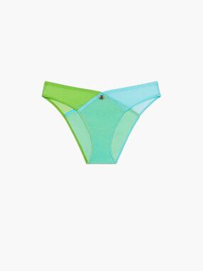 Savage X Fenty "I dare hue" mesh panties size 1X Blue/Green High-cut Bikini NWOT